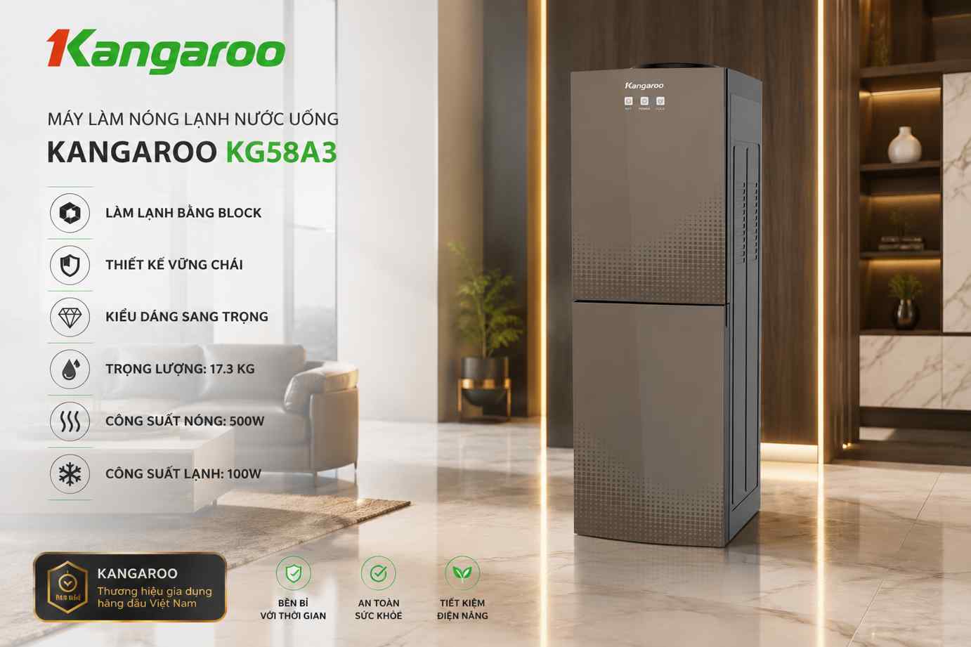 Cây nước nóng lạnh Kangaroo KG58A3